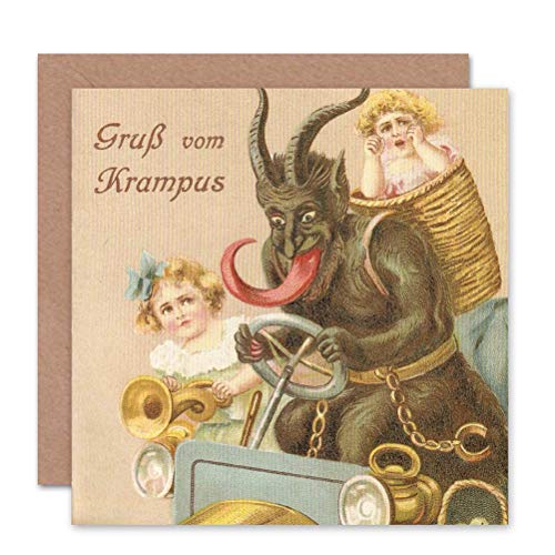 Wee Blue Coo Greeting Krampus Alpine Anti Santa Funny Sealed Greeting Card Plus Envelope Blank inside alpin Lustig